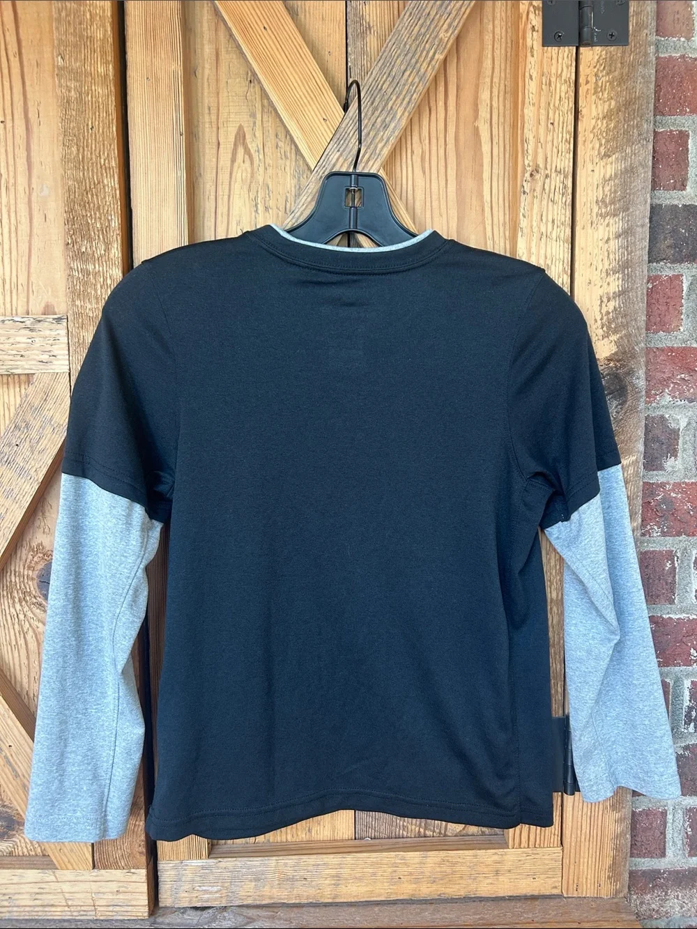 Youth Nike Black-Gray Duke 'Blue Devils' Long-Sleeve Layered Tee Dri-fit medium